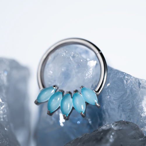 Кольцо-кликер 5K Iris Moonstone 1.2 мм (16 G) фото 3